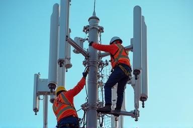 Tecnici installano antenne 5G